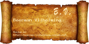 Beerman Vilhelmina névjegykártya